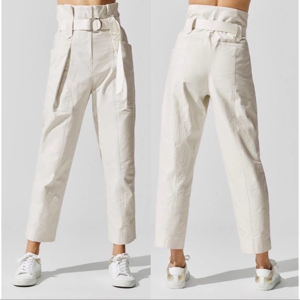 New! IRO Cursola Paperbag High Waist Pants in Cloudy White - Picture 2 of 10